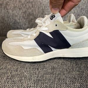 New Balance Kids Cream and Black Sneakers